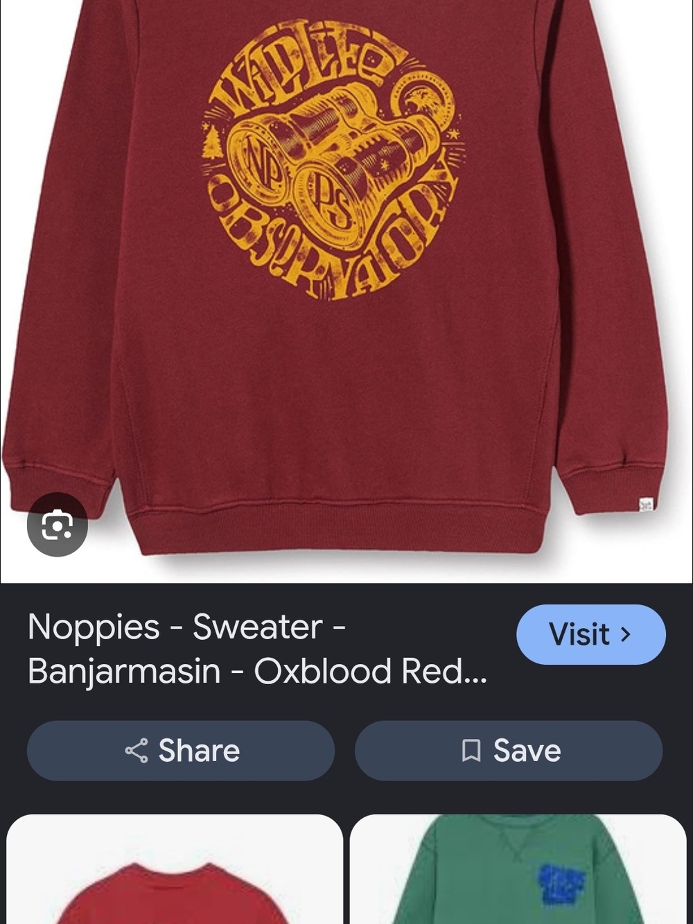 Noppies Oxblood Red Crewneck Sweater with Yellow Graphic